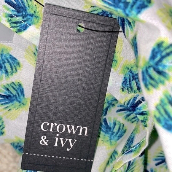 Crown & Ivy tropical top new with tags size 1X - Picture 5 of 6